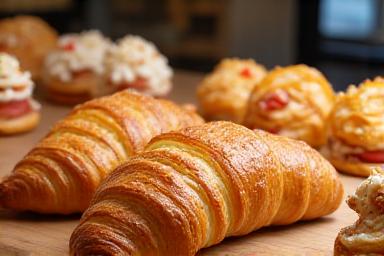Selezione di pastries italiane fresche e cornetti artigianali